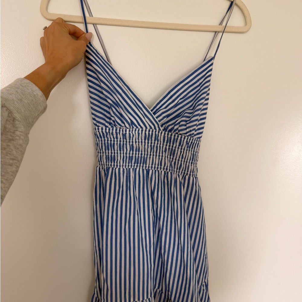 Blue & White Striped Spaghetti Strap Maxi Dress from Madewell, broken strap - Picture 2 of 5